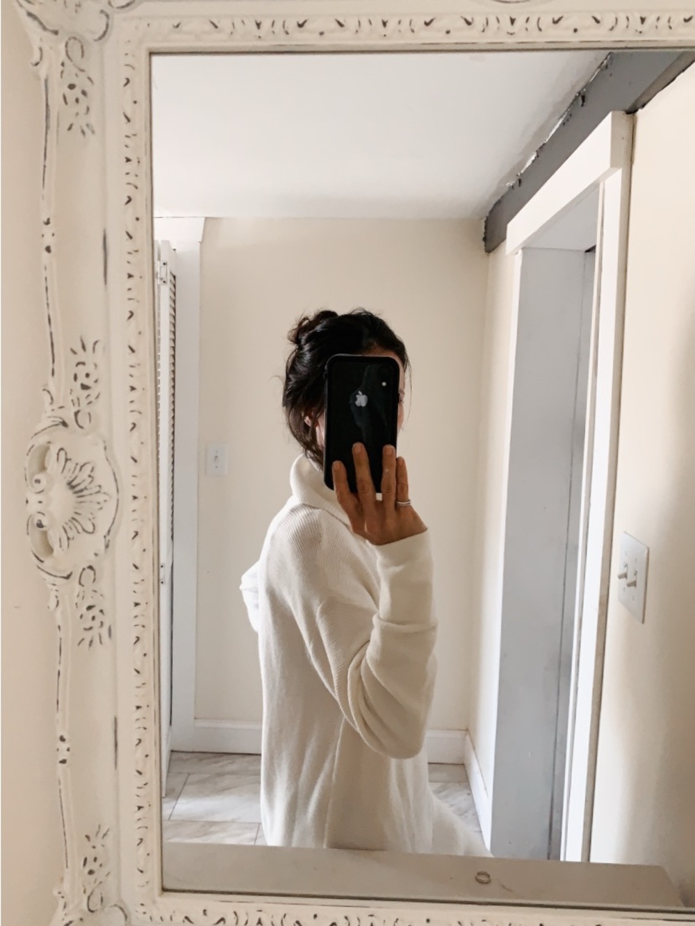 Amazon Cream Turtleneck Dress